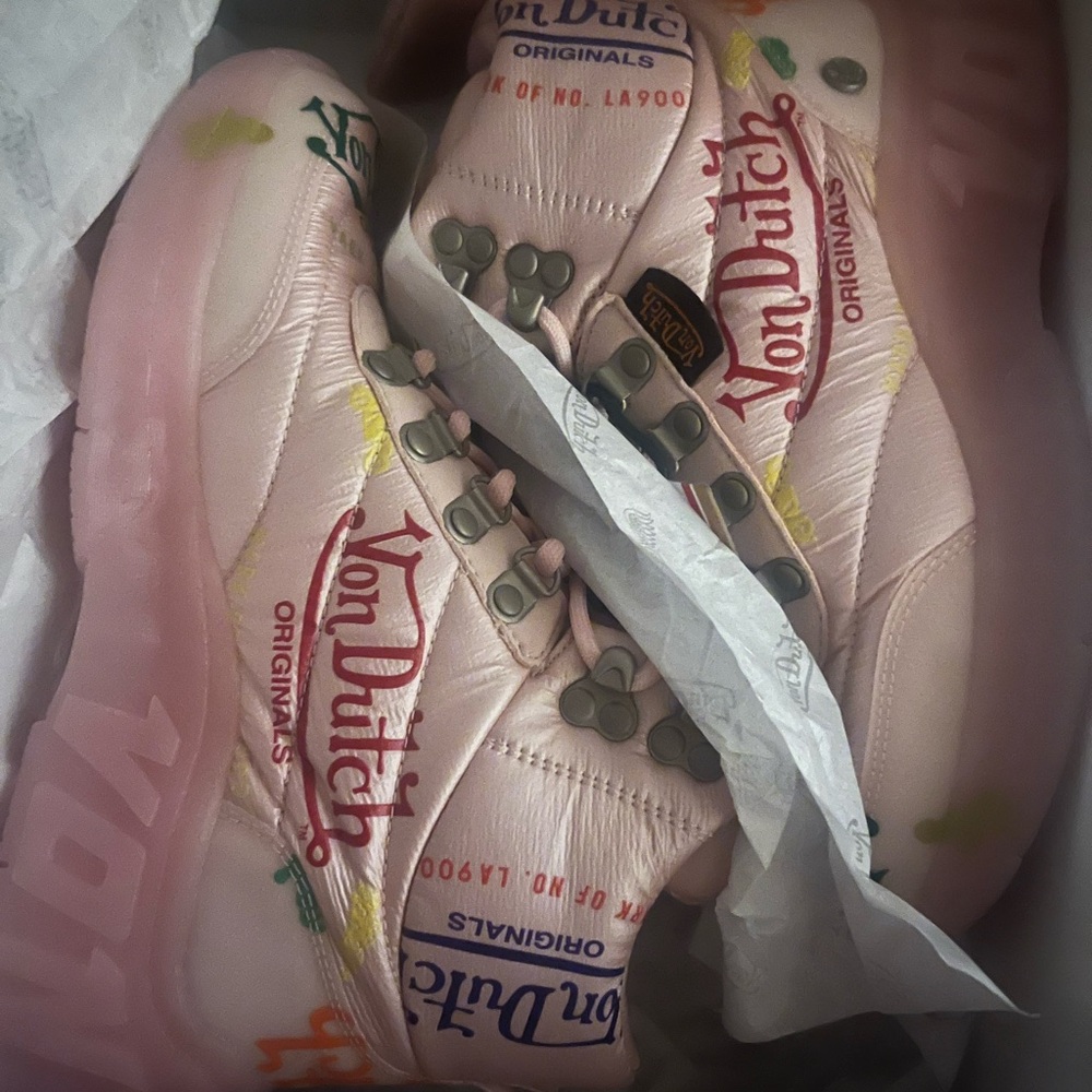 Von Dutch Pink High-Top Sneakers - Picture 6 of 8